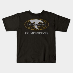 Tru-Trump Fan - Trump Forever (Grey & Yellow on Black) Kids T-Shirt